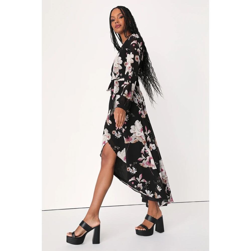 Lulus Wrap Around Midi Floral Dress - Picture 4 of 7